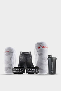 Bundle Essential White-Camouflage – Grips, Knie & Arm