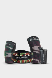 Bundle Protection Green-Camouflage – Gürtel, Knie & Arm