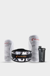 Bundle Protection White-Camouflage – Gürtel, Knie & Arm