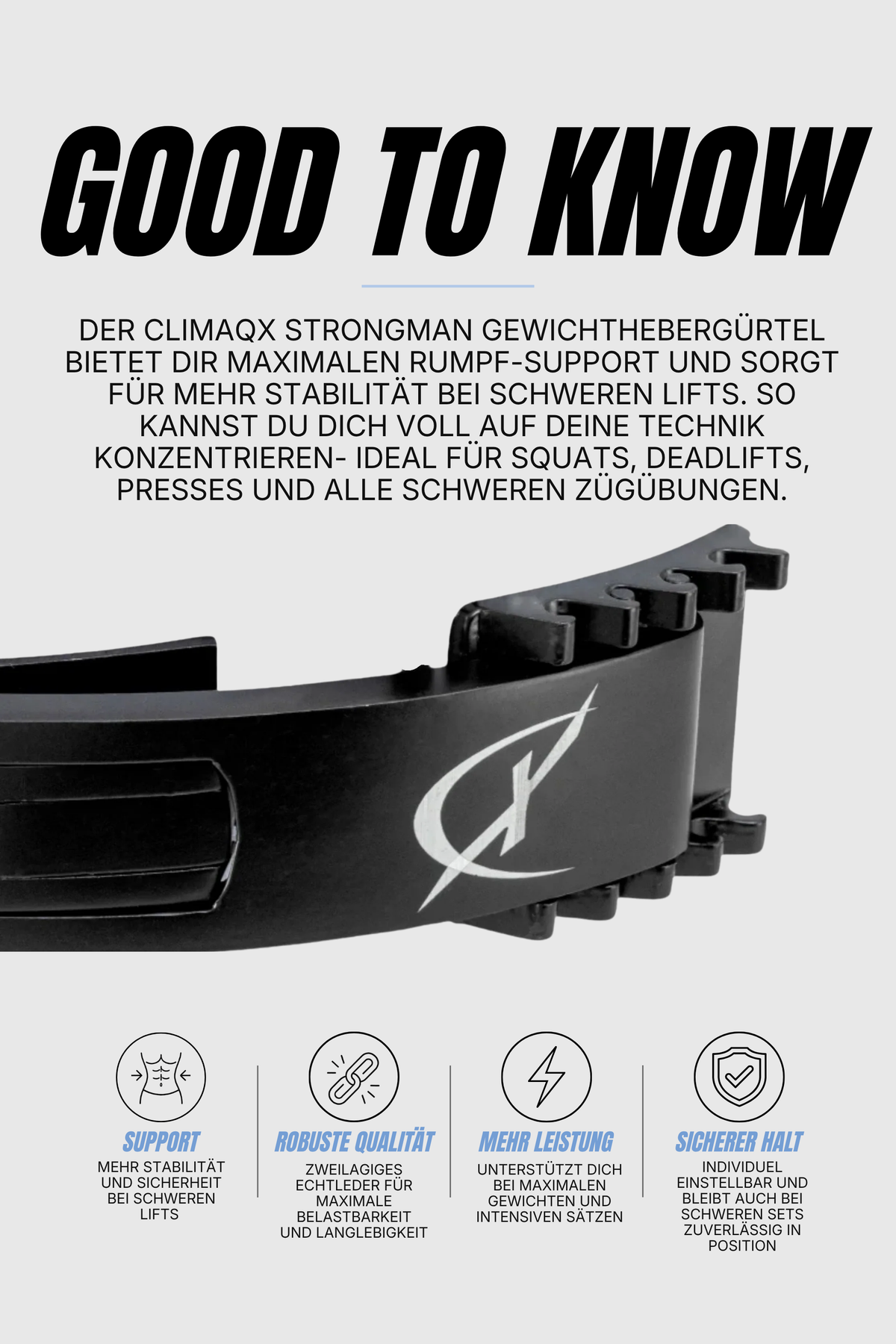 Gewichthebergürtel Strongman Echtleder XS - XL